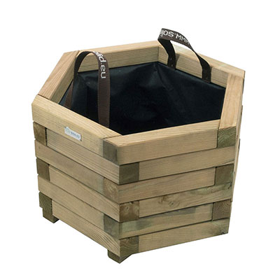 Bac à fleur bois hexagonal - 85L