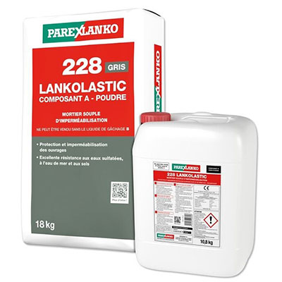 PAREXLANKO - Mortier souple d'imperméabilisation 228 LANKOLASTIC - gris - 18 + 10.8kg