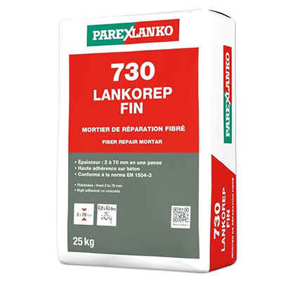 PAREXLANKO - Mortier de réparation fibré 730 LANKOREP FIN - sac de 25kg