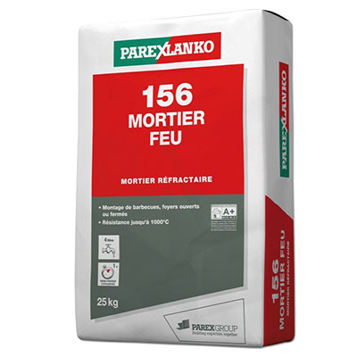 PAREXLANKO - Mortier réfractaire 156 MORTIER FEU - gris foncé - sac de 25kg