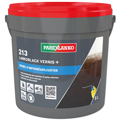 PAREX LANKO - Vernis bitumineux d'imperméabilisation - 5L