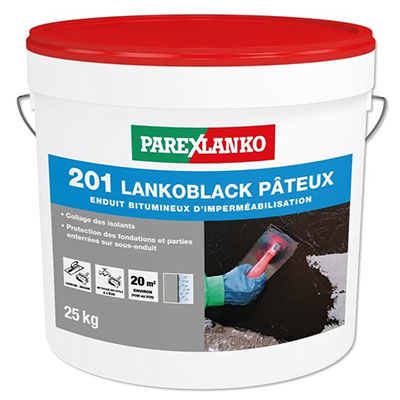 PAREXLANKO - Revêtement bitumeux d'imperméabilisation 201 LANKOBLACK PATEUX - brun foncé - 25kg