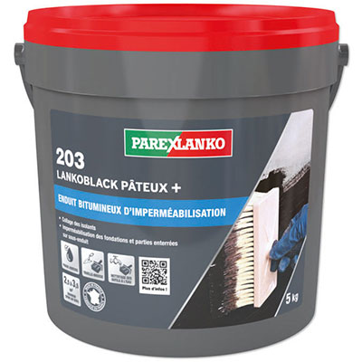 PAREX LANKO - Enduit bitumineux d'imperméabilisation - 5 kg
