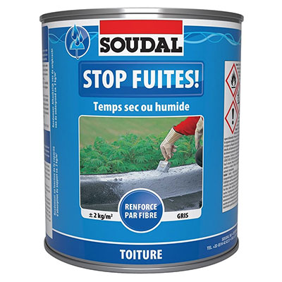 SOUDAL - Imperméabilisant Stop Fuites - gris - 4kg