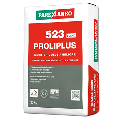 PAREXLANKO - Mortier-colle amélioré 523 PROLIPLUS - blanc - sac de 25kg