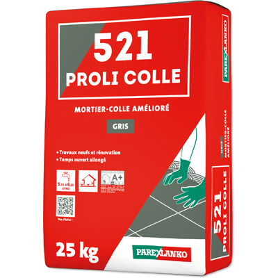 PAREX LANKO - Mortier-colle amélioré PROLI COLLE 521 - Gris - sac de 25 kg