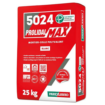 PAREXLANKO - Mortier-colle polyvalent 5024 PROLIDAL MAX - blanc - sac de 25kg