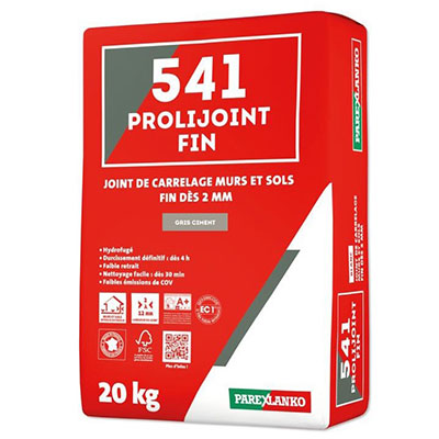 PAREXLANKO - Joint de carrelage 541 PROLIJOINT FIN - gris ciment - sac de 20kg
