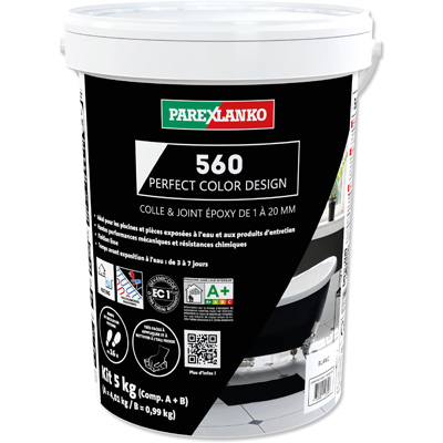 PAREX LANKO - Colle et joint 560 PERFECT COLOR DESIGN- pot de 2 kg - blanc