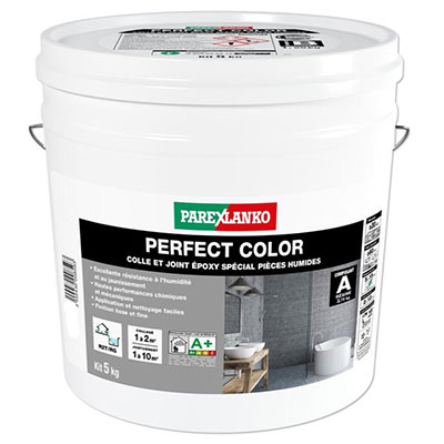 PAREXLANKO - Kit colle et joint époxy spécial pièces humides PERFECT COLOR - gris - 5kg