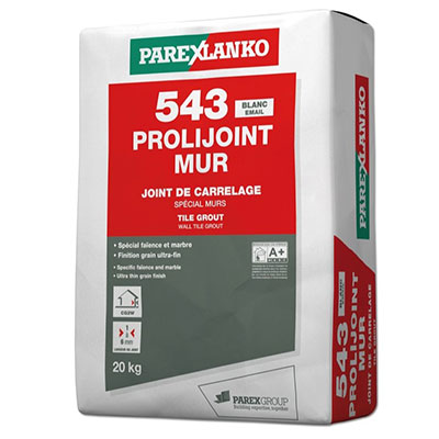 PAREXLANKO - Joint de carrelage spécial mur 543 PROLIJOINT MUR - blanc émail - sac de 25kg