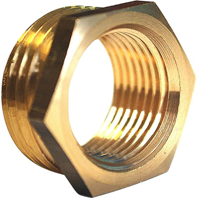 BOUTTE - Réduction 6 pans 241  sans butée en laiton Mâle 26x34 et Femelle 15x21