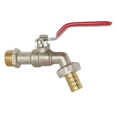 BOUTTE - Robinet avec nez cannelé pour tuyau ø 15mm - 1/4 tour manette droite