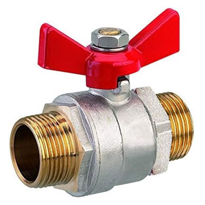 BOUTTE - Vanne d'arrêt PN40 mâle/mâle 12x17 - 1/4 tour manette papillon