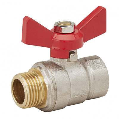 BOUTTE - Vanne d'arrêt 1/4 tour PN40 mâle/femelle 12x17 manette papillon