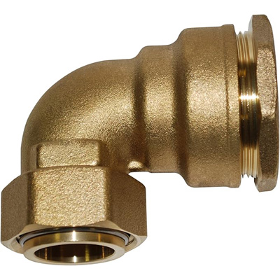 BOUTTE - Raccord compteur coudé (ou équerre) Tuyau Ø 20, Filetage 20x27 - écrou mobile