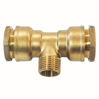 BOUTTE - Té mâle 20 x 27 laiton pour tube polyéthylène ø 25mm