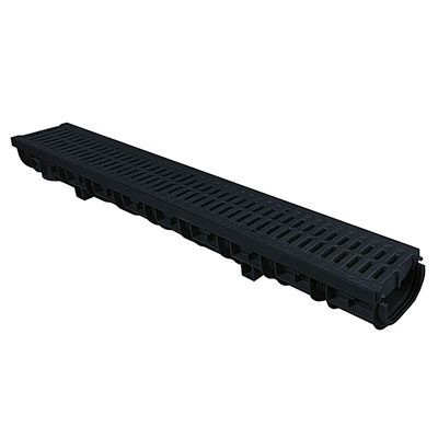 FIRST - Caniveau + grille B-Tech - noir - l. 130 x L. 1000 x H. 100mm