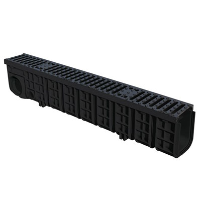 FIRST - Caniveau + grille B-Tech - noir - l. 130 x L. 1000 x H. 200mm