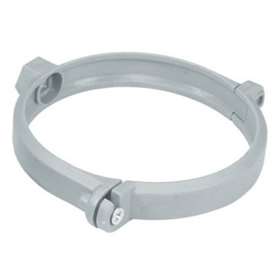 FIRST - Collier à bride PVC pour tuyau d'évacuation + vis - gris - ø 80mm