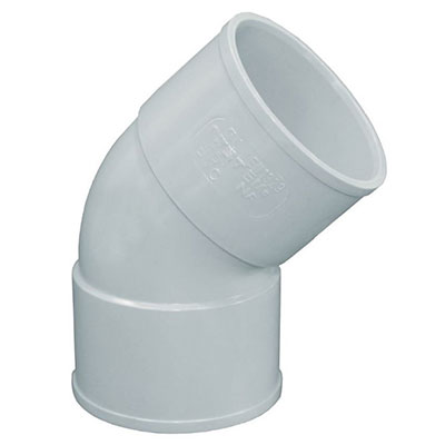 FIRST - Coude de gouttière PVC NF-Me - gris - femelle/femelle 45° ø 100mm