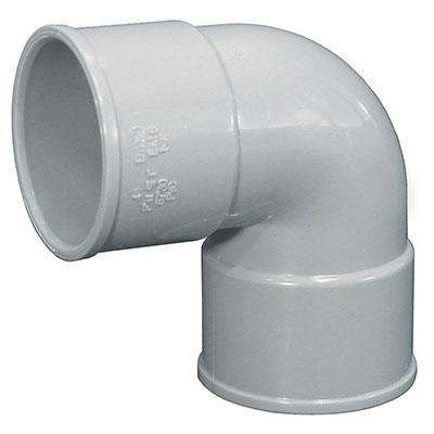 FIRST - Coude de gouttière PVC NF-Me - gris - femelle/femelle 87°30' ø 100mm