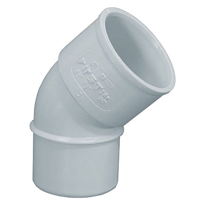 FIRST - Coude de gouttière PVC NF-Me - gris - mâle/femelle 45° ø 100mm