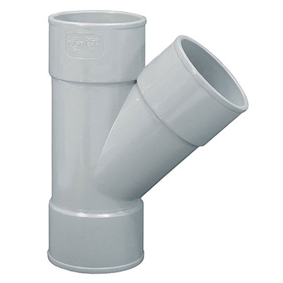 FIRST - Culotte PVC NF-Me - gris - femelle/femelle 45° ø 80mm