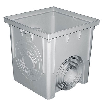FIRST - Regard SERIE 2000 PVC - gris - l. 300 x L. 300mm sortie ø 80 à 140mm