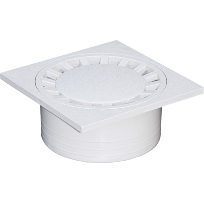 FIRST - Siphon de cour PVC - gris - l. 200 x L.200 x H. 84mm sortie max. Ø 90 mm - Anti-Choc