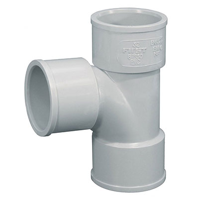 FIRST - Culotte PVC NF-Me - gris - femelle/femelle 87°30' ø 80mm