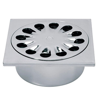 WIRQUIN - Bonde de douche ø 50mm avec grille métal l. 150 x L. 150mm