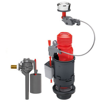 WIRQUIN - Mécanisme de wc MW² double chasse à câble + robinet flotteur NF