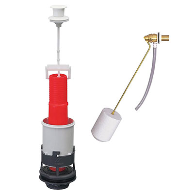 WIRQUIN - Pack mécanisme de wc MX02 simple chasse à tirette + robinet flotteur F2 NF