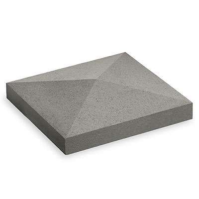 Chapeau pointe diamant pour poteau - gris - Ep. 5.5/9 x l. 40 x L. 40cm
