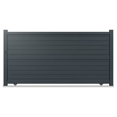 Portail LACAUNE coulissant alu - anthracite - L. 4 x H. 1.80m