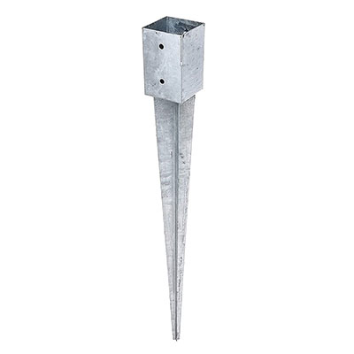 Ancre à enfoncer pour poteau en bois carré acier l. 91 x L. 91 x H. 750mm