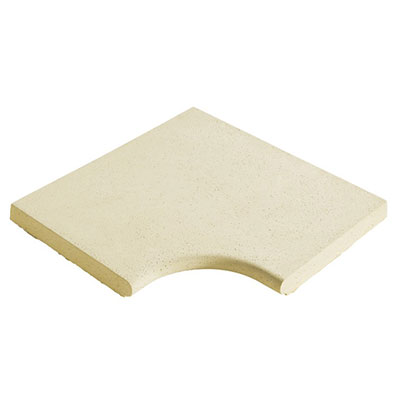 Margelle d'angle imitation pierre naturelle RUSTIQUE BULLEE NF - beige - Ep. 3.5 x l. 33 x L. 50cm  - vendu à l'unité