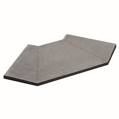 Angle droit rentrant GEDIDALLE pierre reconstituée NF - gris - Ep. 4 x l. 42.5 x L. 50 cm