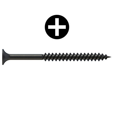 REISSER - Vis placo fin acier noir - Phillips® - tête trompette FP ø 3.9 x L. 55mm - vendu par 100