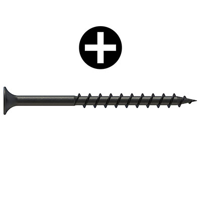 REISSER - Vis placo gros acier noir - Phillips® - tête trompette FP ø 3.9 x L. 55mm - vendu par 100