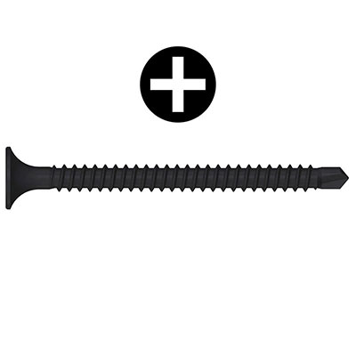 REISSER - Vis placo autoforeuse TEKS acier noir - Phillips® - tête trompette FT ø 3.5 x L. 25mm - vendu par 100