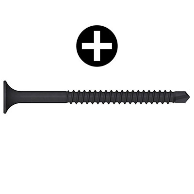 REISSER - Vis placo autoforeuse TEKS acier noir - Phillips® - tête trompette FP ø 3.5 x L. 35mm - vendu par 100