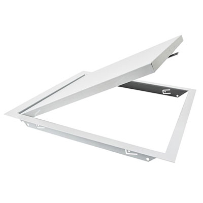 Trappe à serrure métal - blanc - l. 50 x L. 50cm
