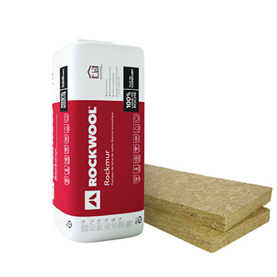 Panneaux laine de roche Rockmur Nu Ep. 45 x l. 600 x L. 1350mm - vendu par 12