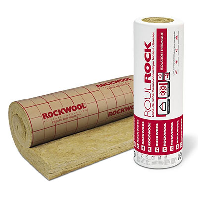 ROCKWOOL® - Panneaux laine de roche ROULROCK Kraft Ep. 60 x l. 1200mm - rouleau de 8m