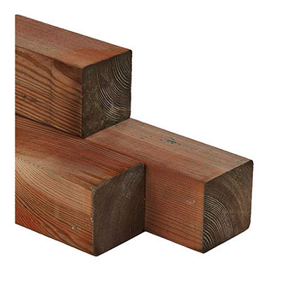 Poteau bois exotique raboté section 15 x 15cm x L. 2.50m