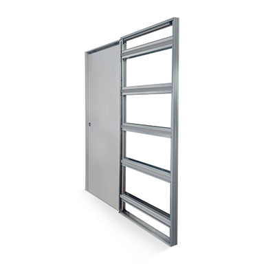 SCRIGNO - Kit porte coulissante OPEN BOX à galandage - gris - 900 x 2030 mm