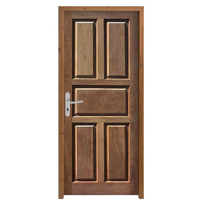 Bloc-porte bois exotique 5P - poussant gauche - brut - Ep. 3.5 x l. 93 x H. 211cm