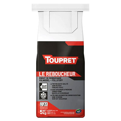 TOUPRET® - Enduit de rebouchage LE REBOUCHEUR NF - blanc - sac de 5kg